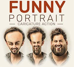 极品PS动作－滑稽画象(含PDF图文教程)：Funny Portrait Caricature Action